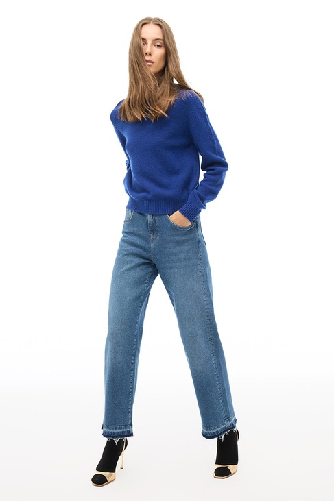  Saks Bisiklet Yaka Triko Kazak