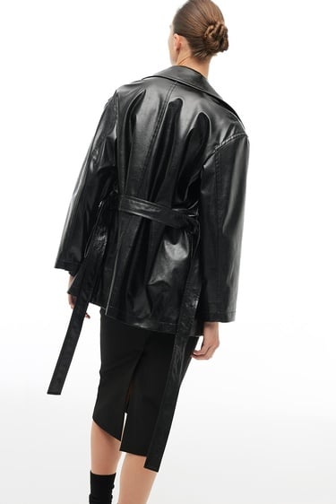  Siyah Klasik Yaka Trençkot