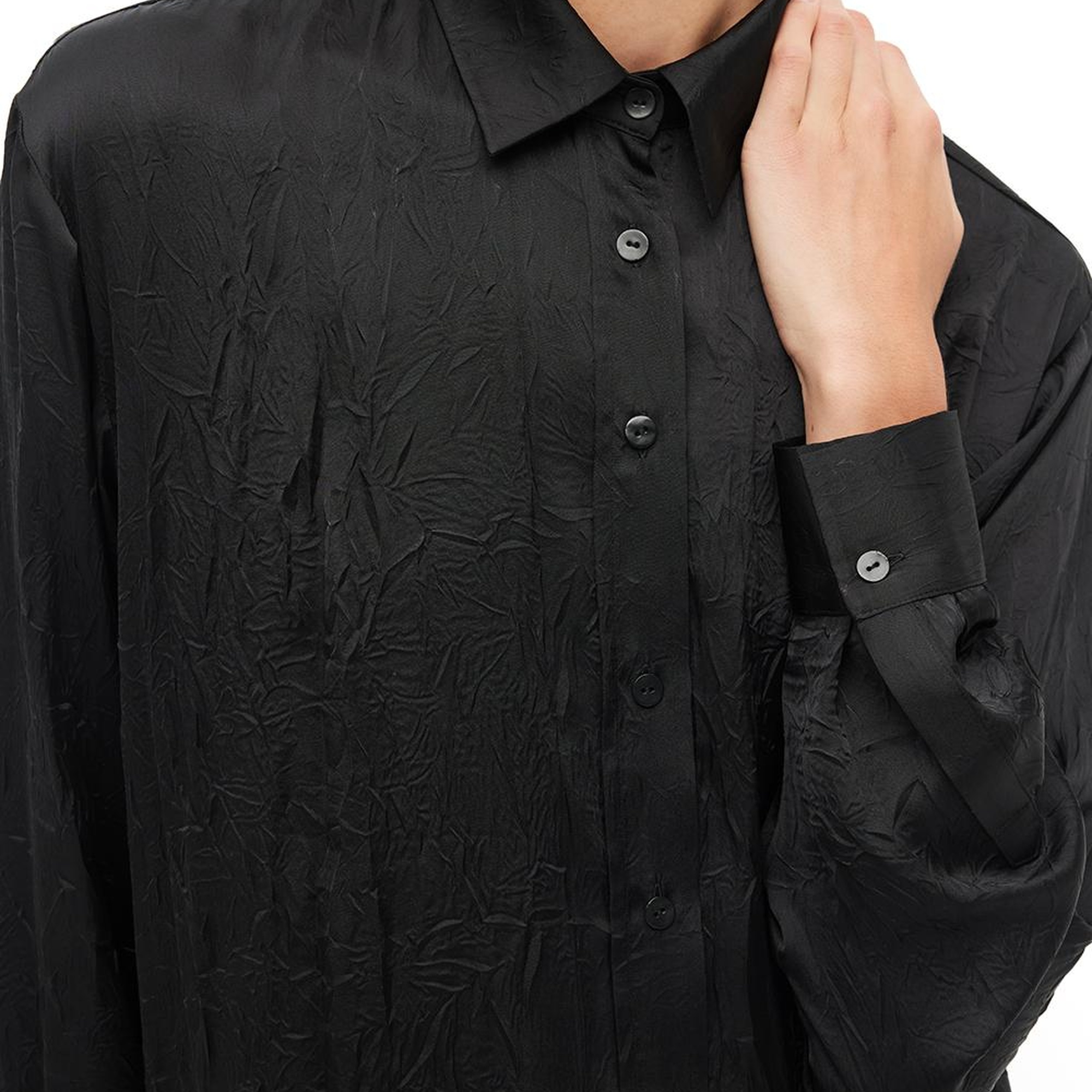 Siyah Jatus Regular Fit Gömlek Yaka Uzun Kol Gomlek