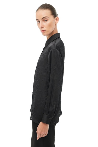  Siyah Jatus Regular Fit Gömlek Yaka Uzun Kol Gomlek