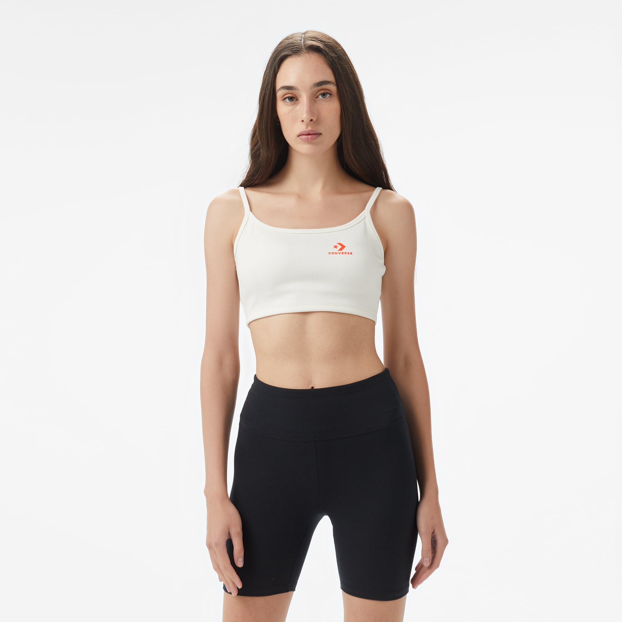  Converse Star Chevron Baskılı Kadın Beyaz T-Shirt