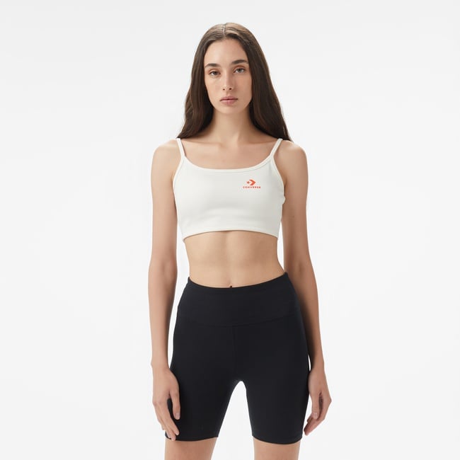  Converse Star Chevron Baskılı Kadın Beyaz T-Shirt