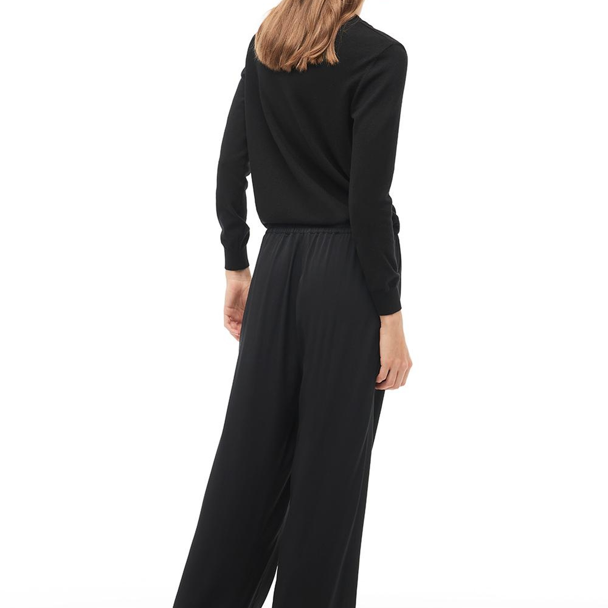 Siyah Yüksek Bel Geniş Paça Pantolon