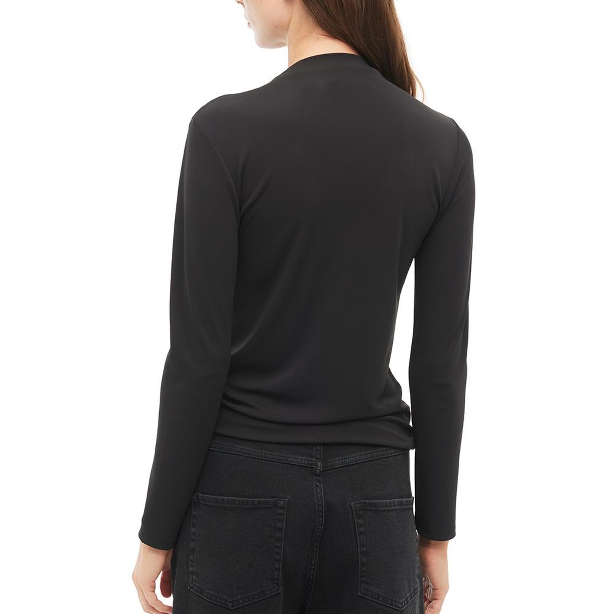 Siyah Balıkçı Yaka Slim Fit Bluz