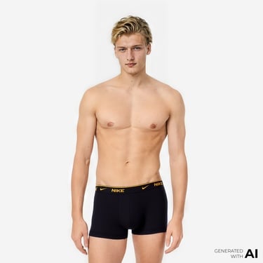  Nike Brief 3' lü Erkek Siyah Boxer