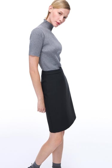  Morningstar Slim Fit Diz Üstü Siyah Etek