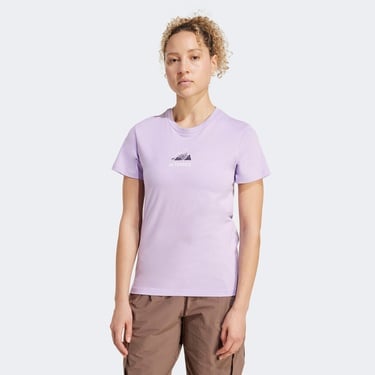  adidas Athlete Kadın Mor Günlük T-Shirt