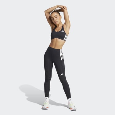  adidas Powerreact Train Medium Support 3 Stripes Kadın Siyah Antrenman Bra