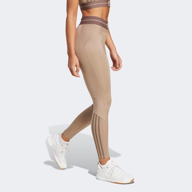  adidas Hyperglam Rib 1-1 Kadın Kahverengi Antrenman Taytı