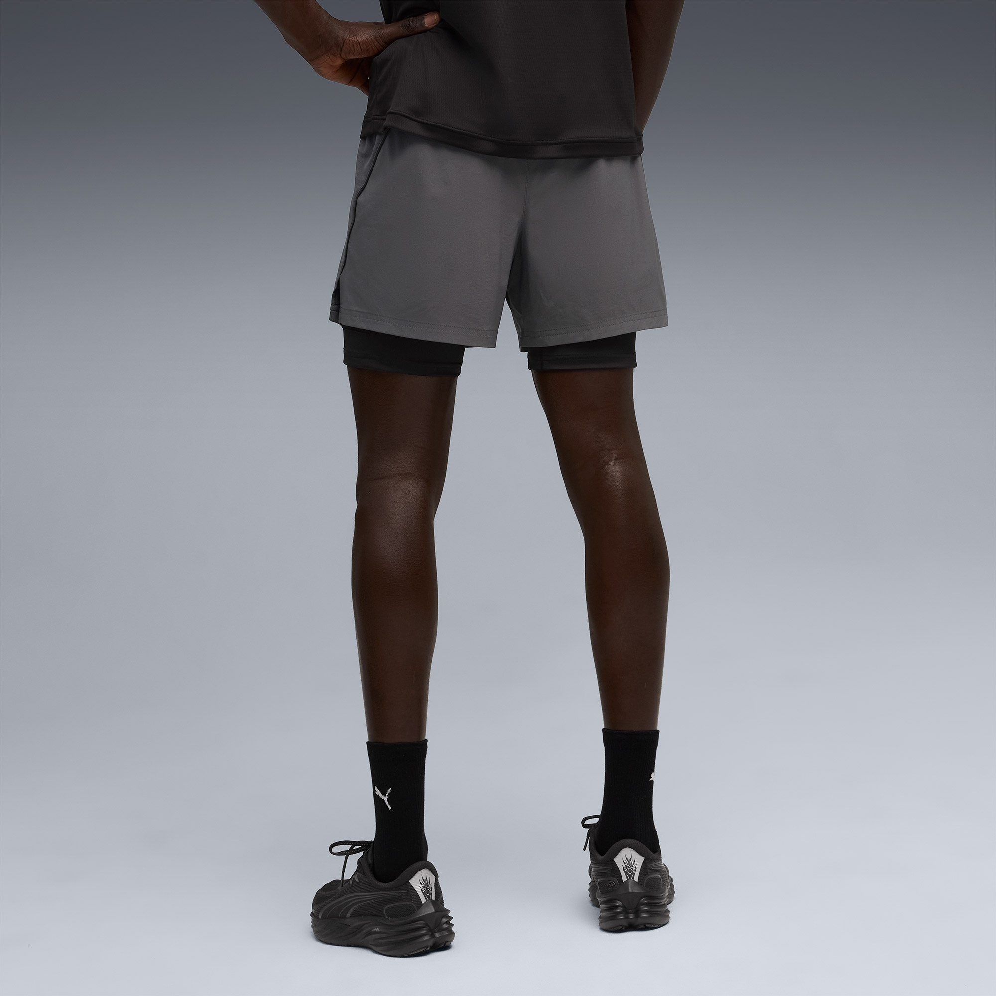 Puma Run Velocity 2in1 Erkek Gri Koşu Şortu