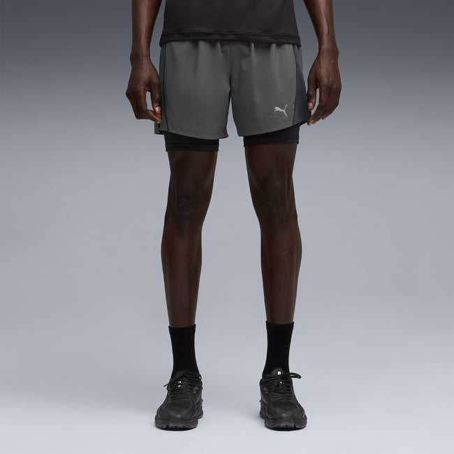 Puma Run Velocity 2in1 Erkek Gri Koşu Şortu