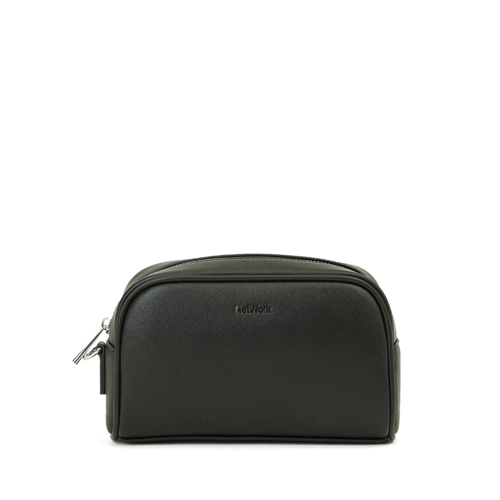 Network Erkek Siyah Suni Deri Kozmetik Çantası