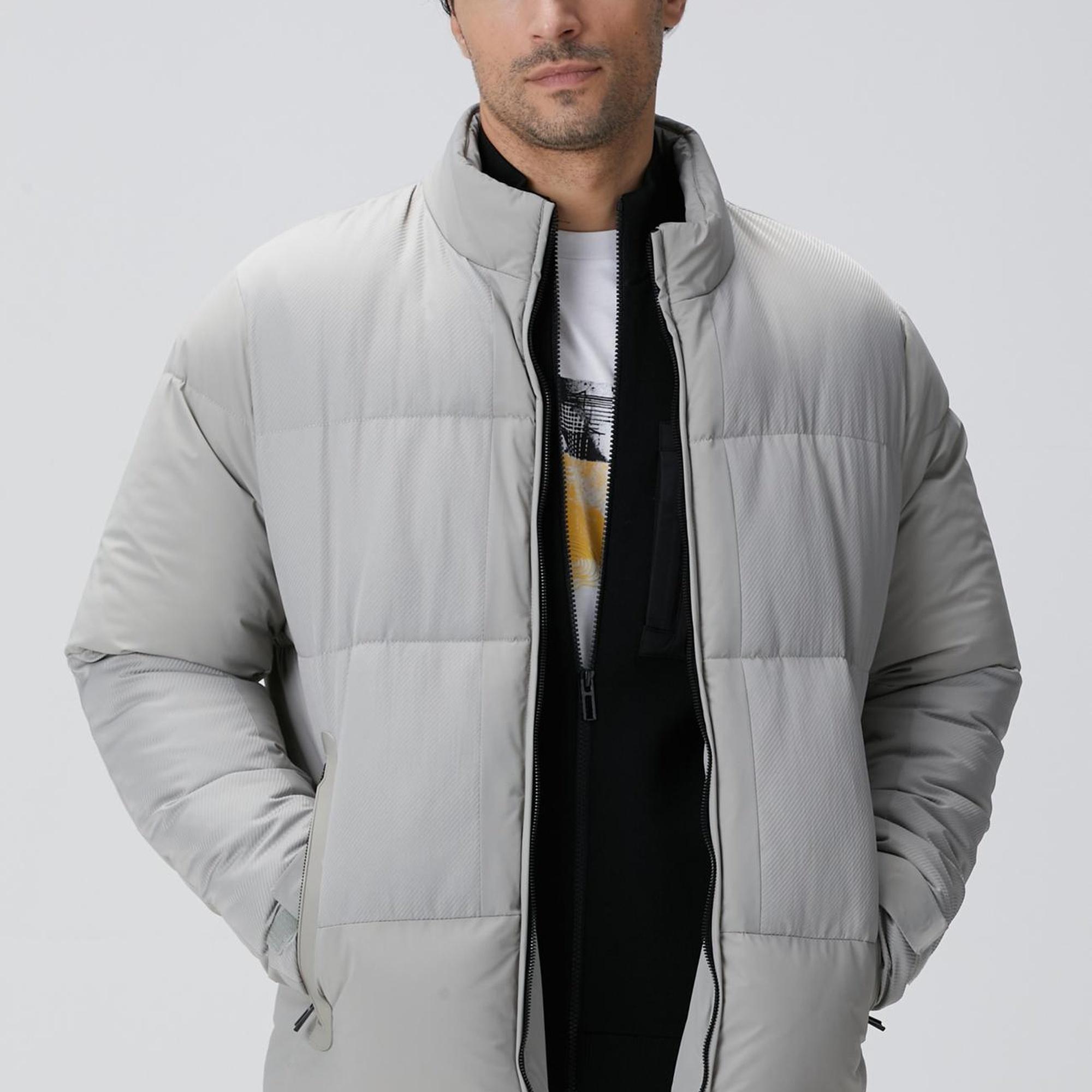 Network Erkek Taş N-Tech Dik Yaka Puffer Mont