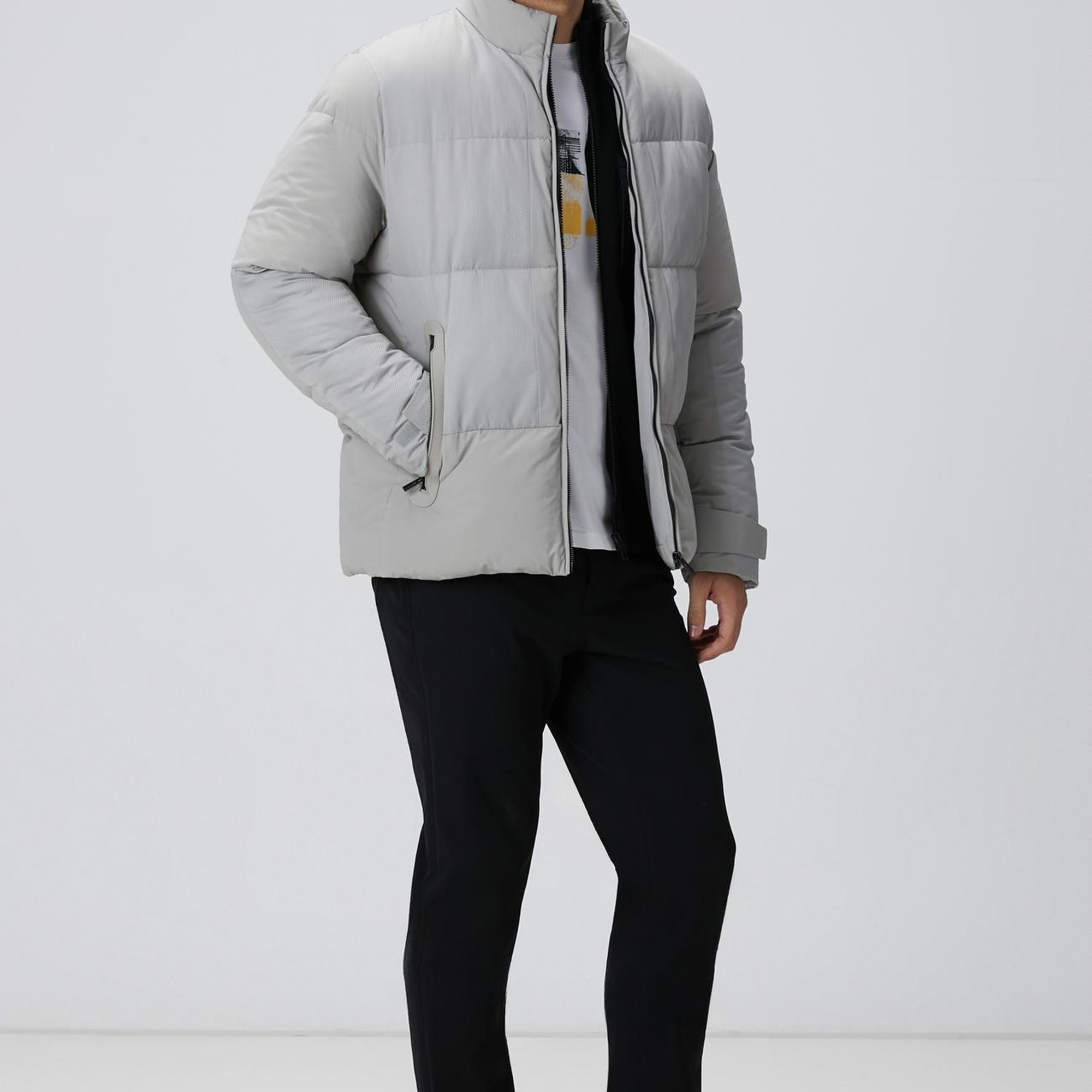 Network Erkek Taş N-Tech Dik Yaka Puffer Mont