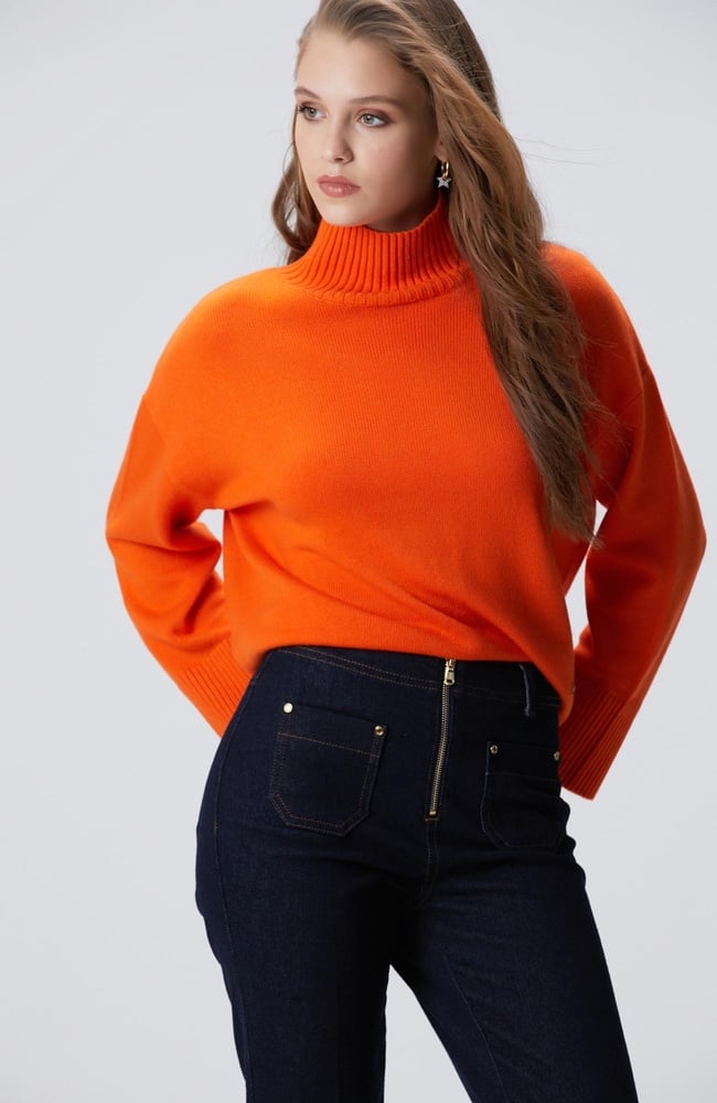  Network Kadın Turuncu Yün Karışımlı Triko Kazak