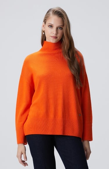  Network Kadın Turuncu Yün Karışımlı Triko Kazak