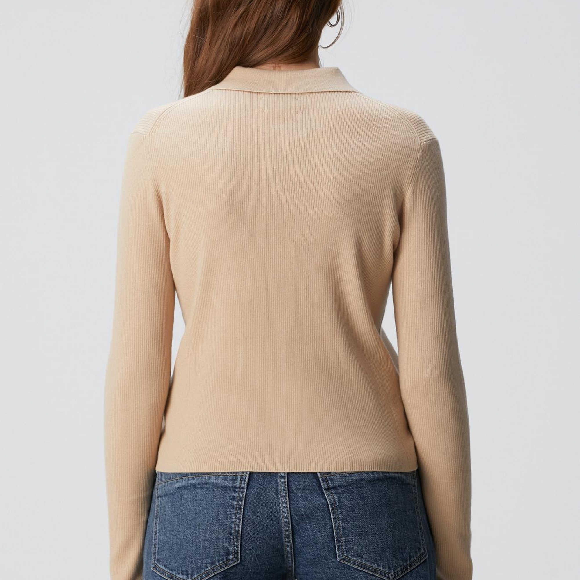 Network Kadın Bej Yün Karışımlı Fermuarlı Triko Kazak