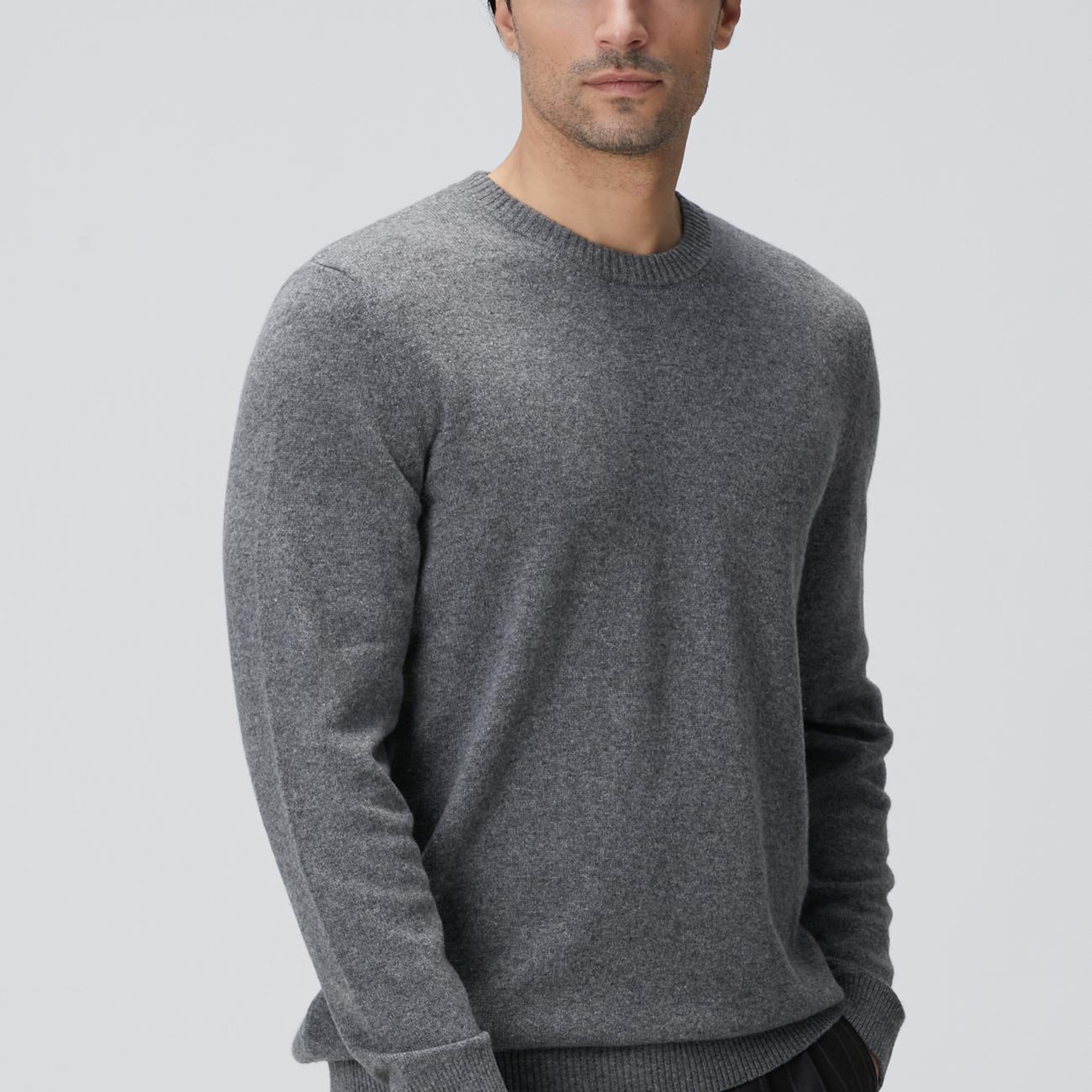 Network Erkek Limited Gri Melanj Kaşmir Triko