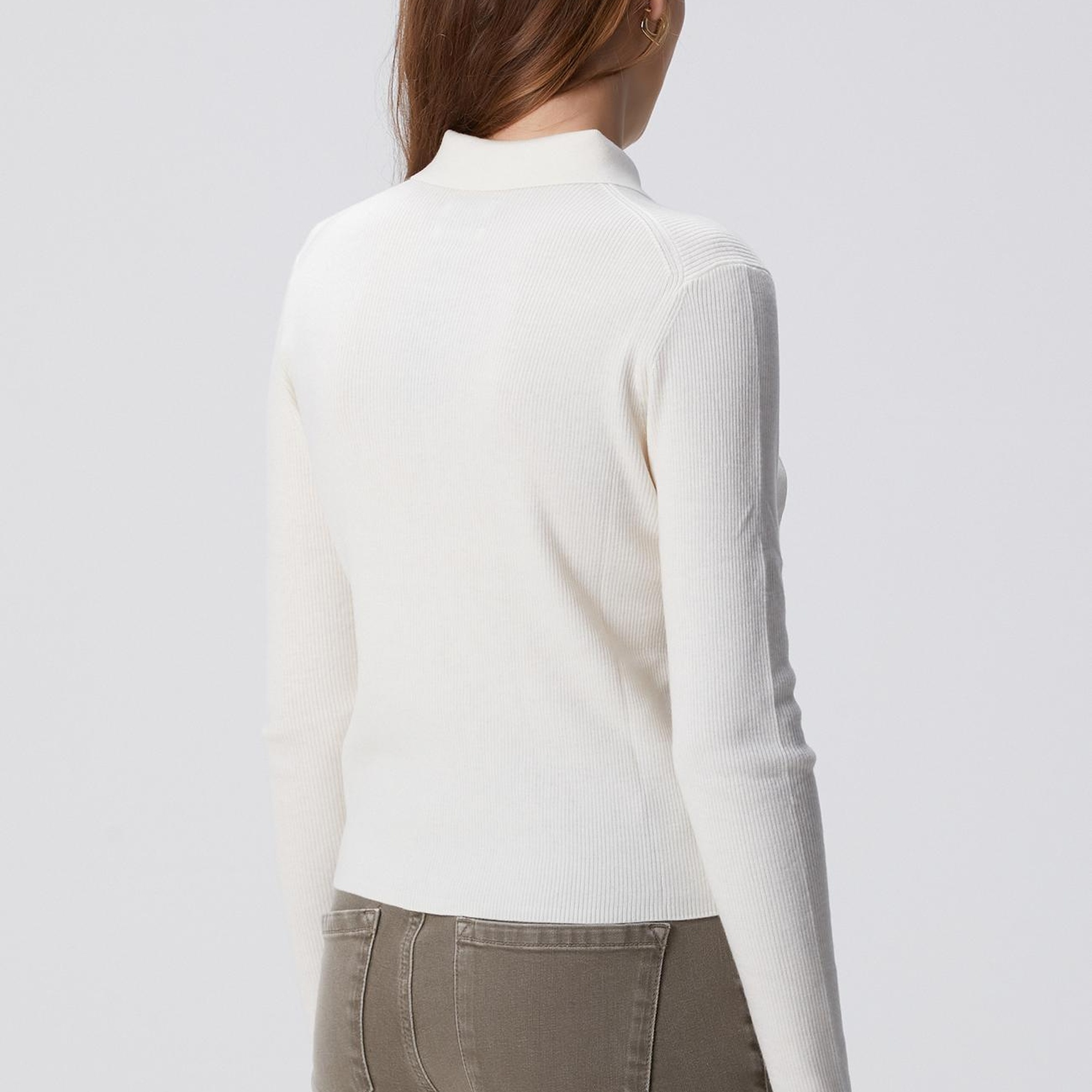 Network Kadın Kırık Beyaz Yün Karışımlı Fermuarlı Triko Kazak