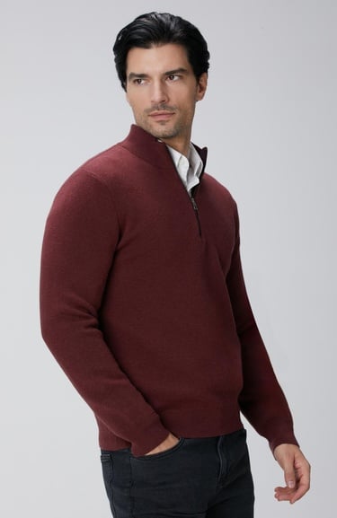  Network Erkek Bordo Triko Kazak