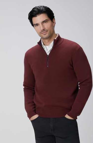  Network Erkek Bordo Triko Kazak