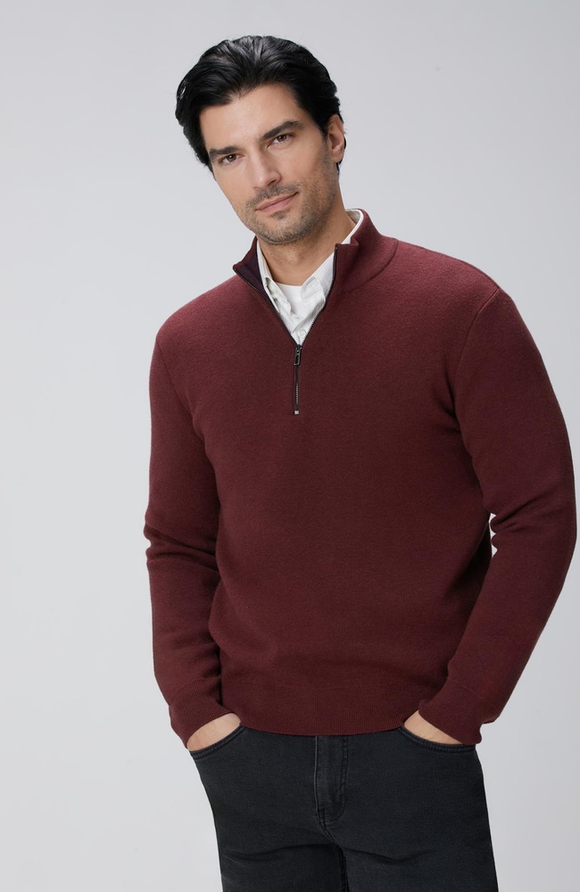  Network Erkek Bordo Triko Kazak