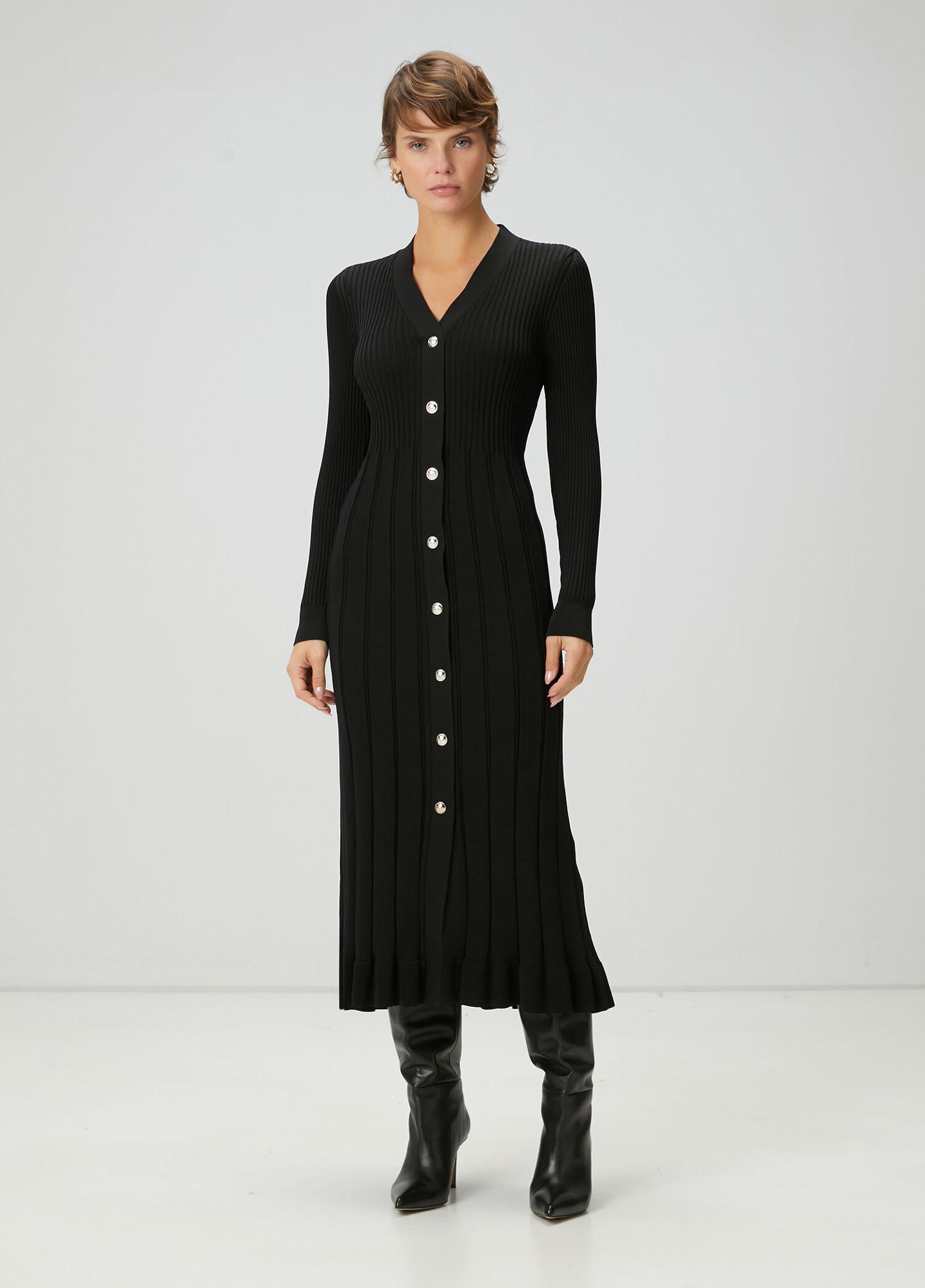  Beymen Club Kadın Siyah Midi Triko Elbise