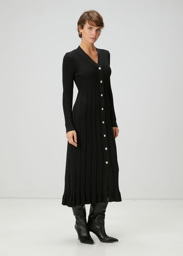  Beymen Club Kadın Siyah Midi Triko Elbise