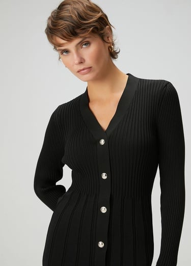  Beymen Club Kadın Siyah Midi Triko Elbise