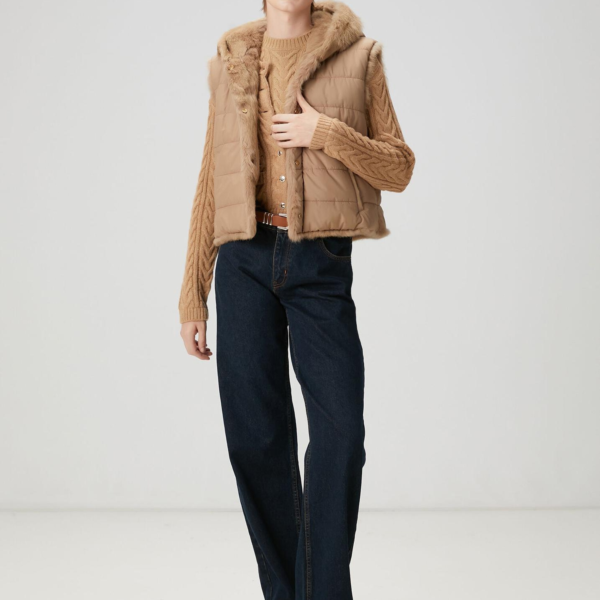 Beymen Club Kadın Camel Örgü Crop Triko