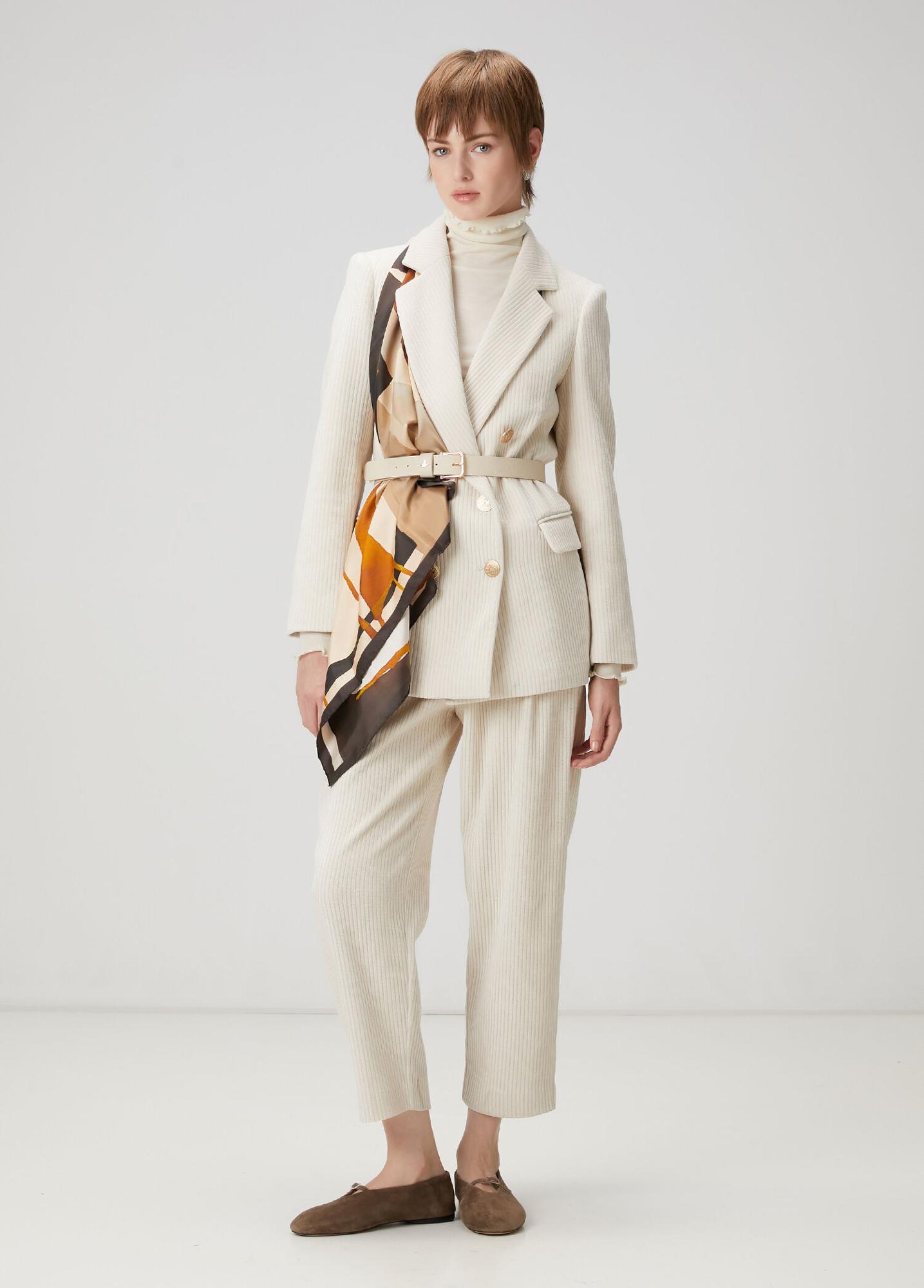  Beymen Club Kadın Ekru Fitilli Havuç Pantolon