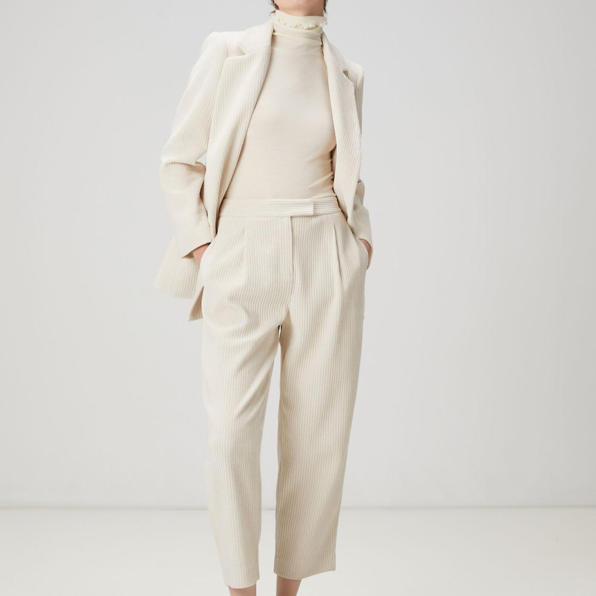 Beymen Club Kadın Ekru Fitilli Havuç Pantolon