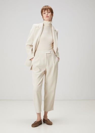  Beymen Club Kadın Ekru Fitilli Havuç Pantolon