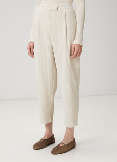  Beymen Club Kadın Ekru Fitilli Havuç Pantolon