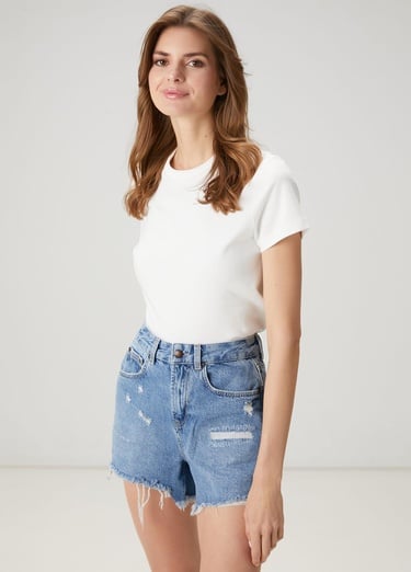  Beymen Club Kadın Kırık Beyaz T-shirt