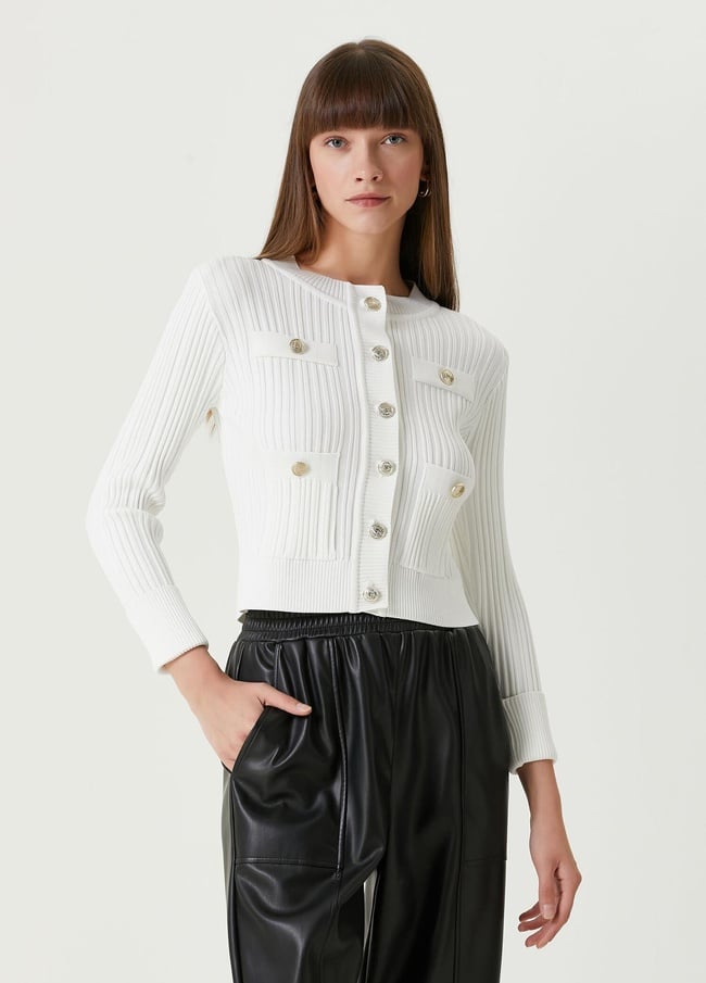  Beymen Club Kadın Kırık Beyaz Triko Ceket
