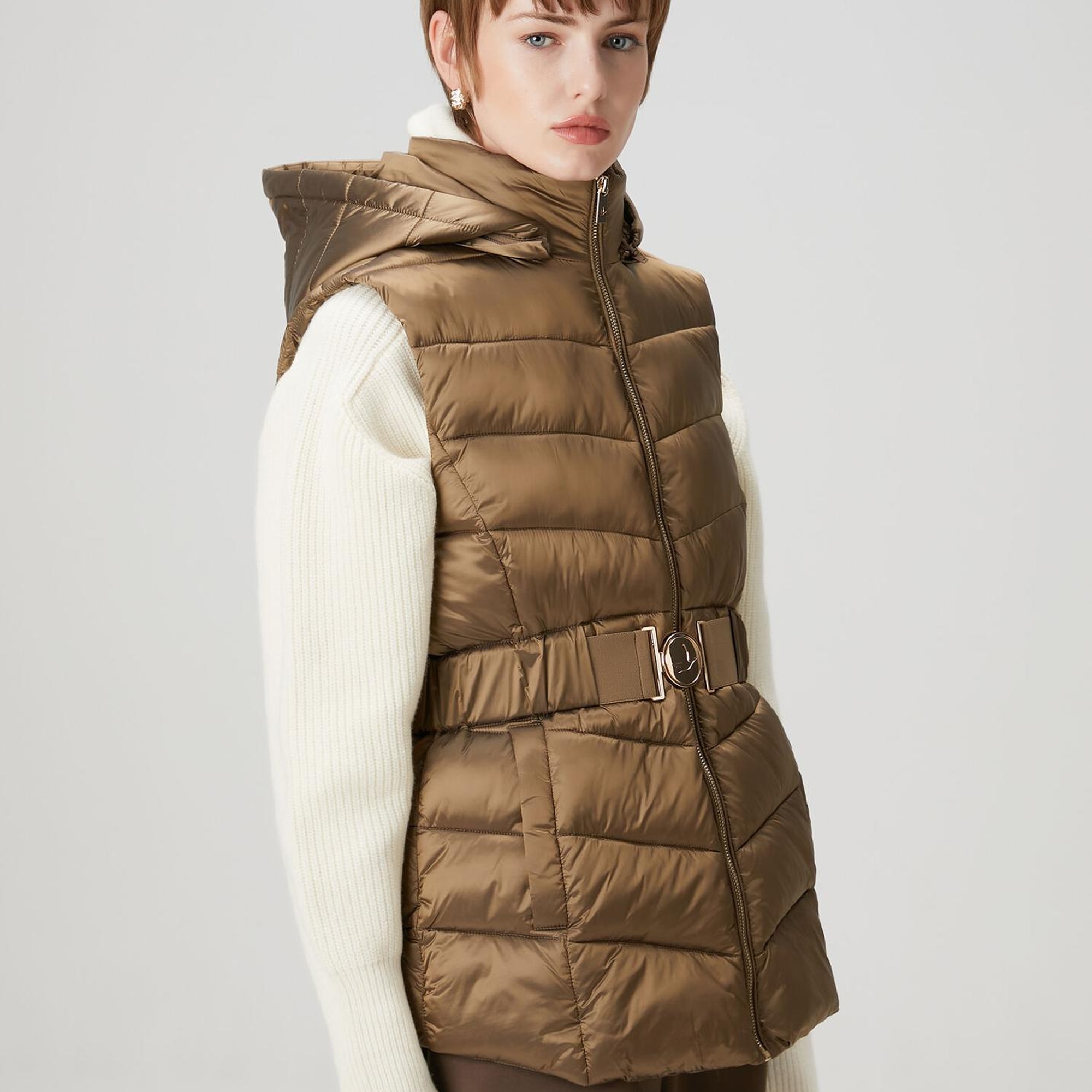 Beymen Club Kadın Kahverengi Kapüşonlu Puffer Yelek