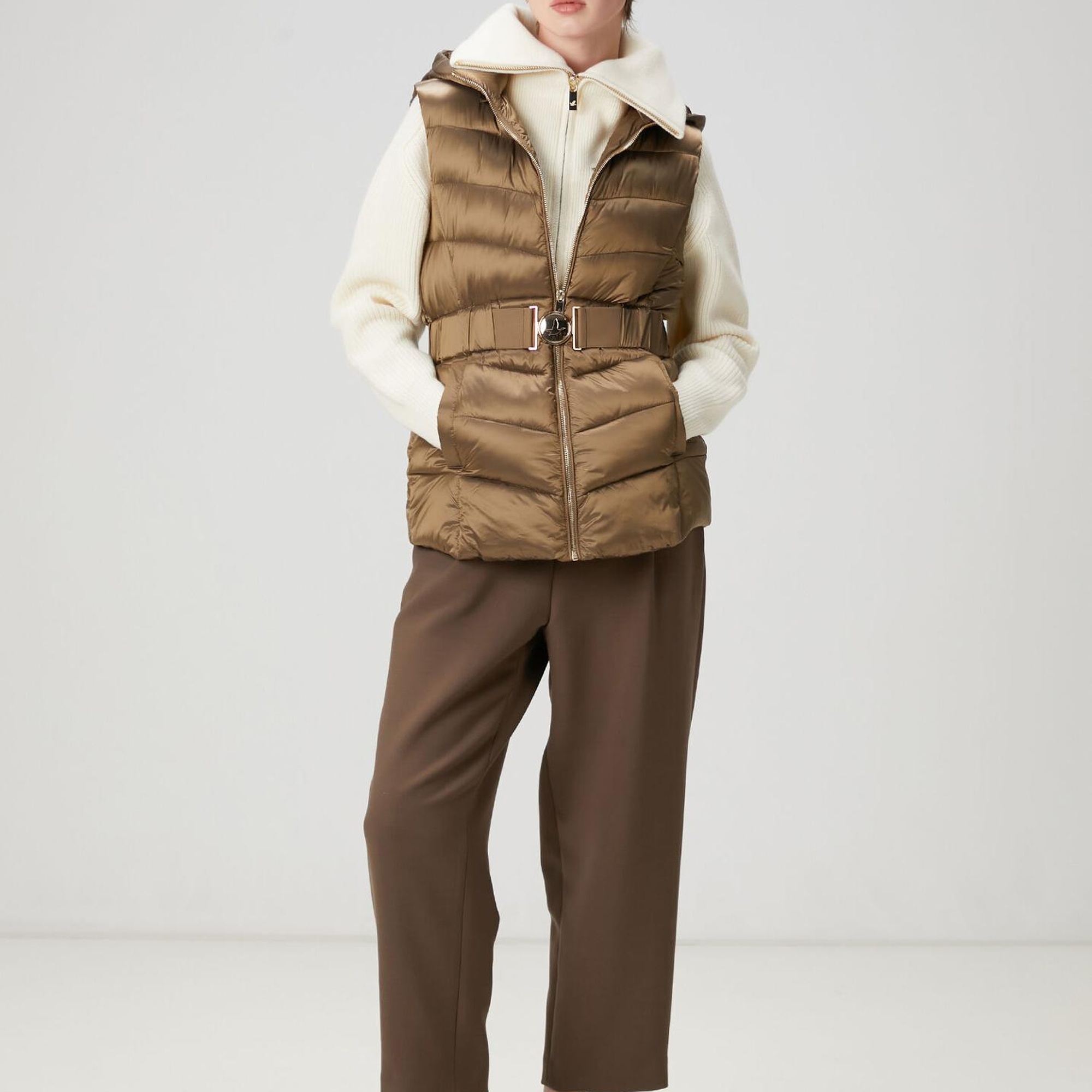 Beymen Club Kadın Kahverengi Kapüşonlu Puffer Yelek