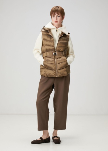  Beymen Club Kadın Kahverengi Kapüşonlu Puffer Yelek