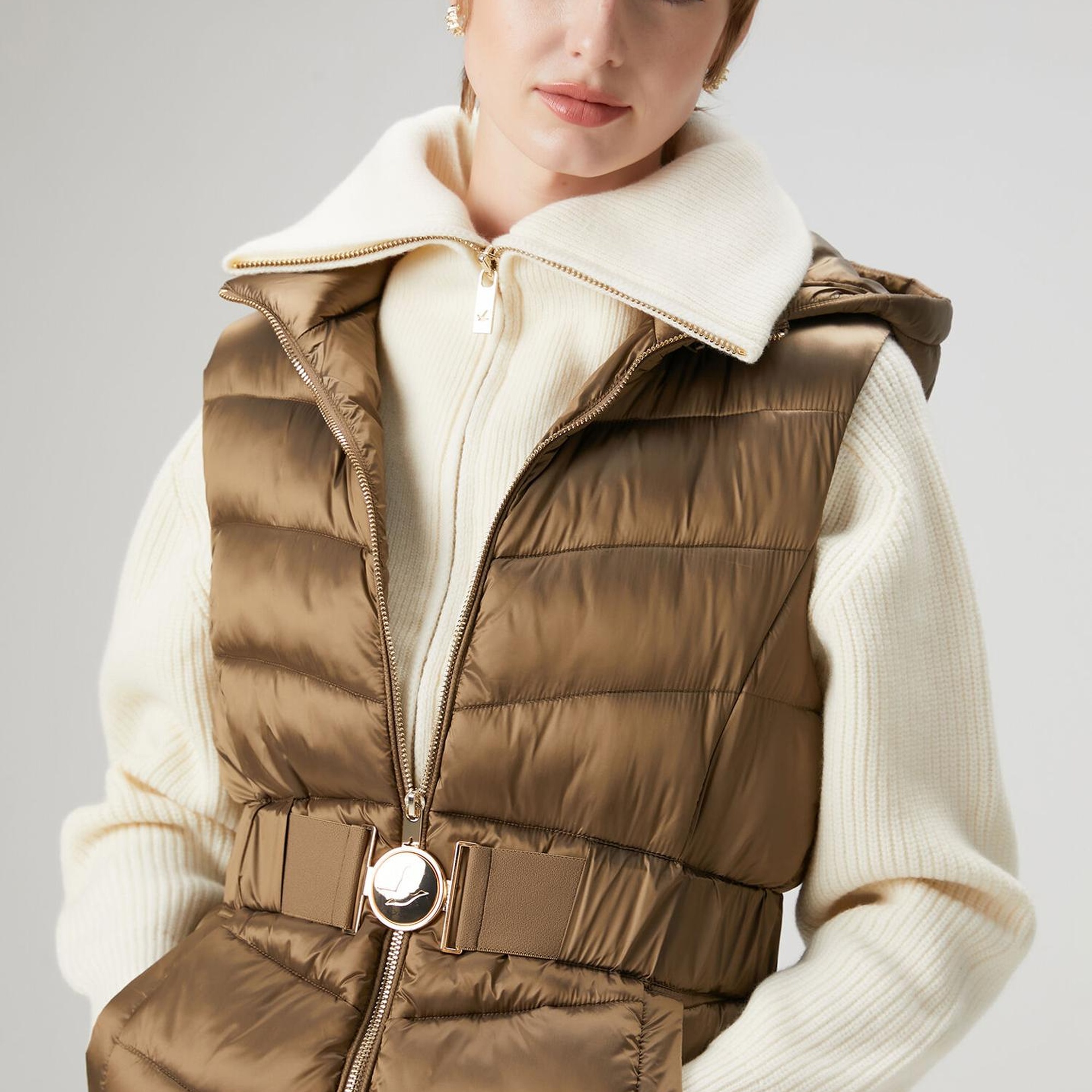 Beymen Club Kadın Kahverengi Kapüşonlu Puffer Yelek