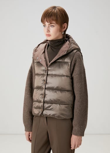  Beymen Club Kadın Vizon Kapüşonlu Puff Yelek