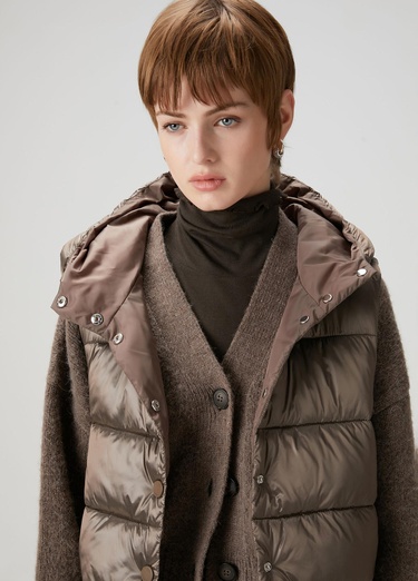  Beymen Club Kadın Vizon Kapüşonlu Puff Yelek