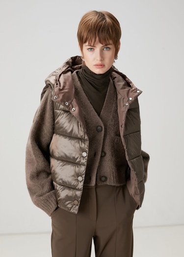  Beymen Club Kadın Vizon Kapüşonlu Puff Yelek