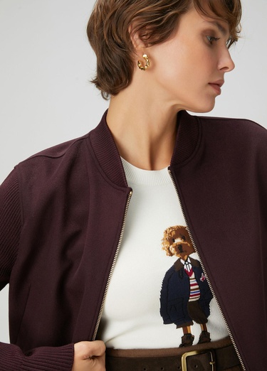  Beymen Club Kadın Bordo Yün Kaşe Bomber Ceket
