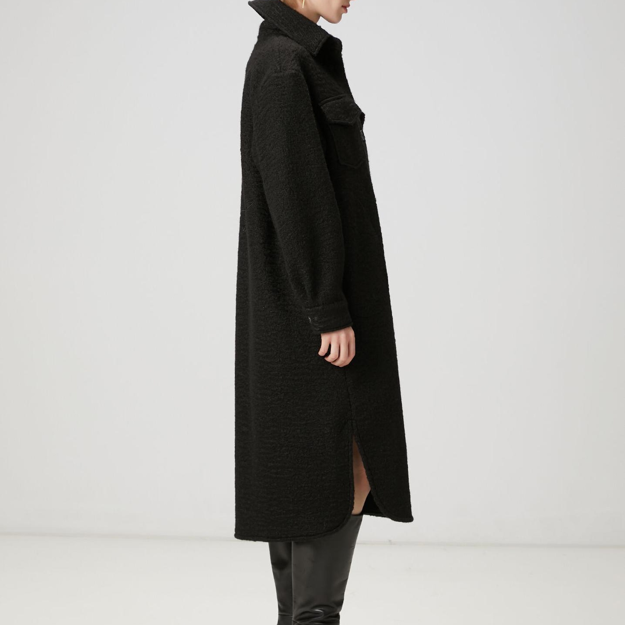 Beymen Club Kadın Siyah Uzun Dış Gömlek