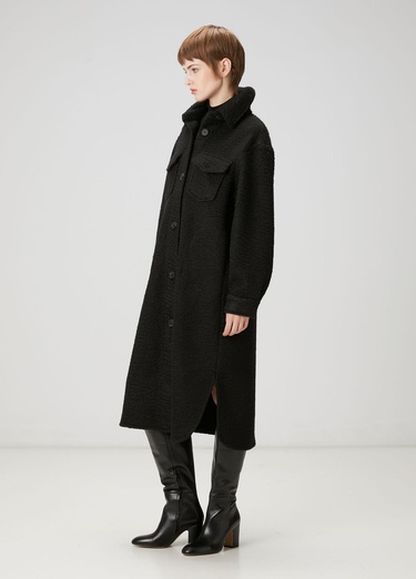  Beymen Club Kadın Siyah Uzun Dış Gömlek