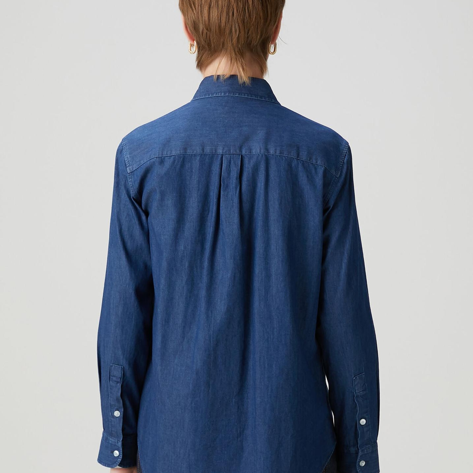 Beymen Club Kadın Koyu Mavi Logo Nakışlı Denim Gömlek