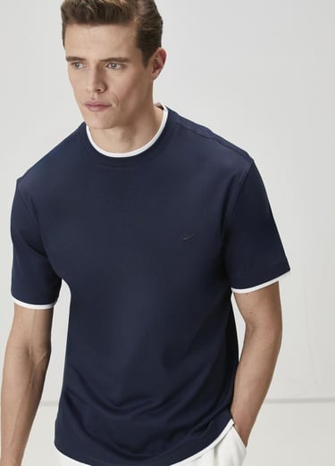  Beymen Club Erkek Lacivert Kontrast T-shirt