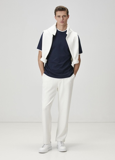  Beymen Club Erkek Lacivert Kontrast T-shirt