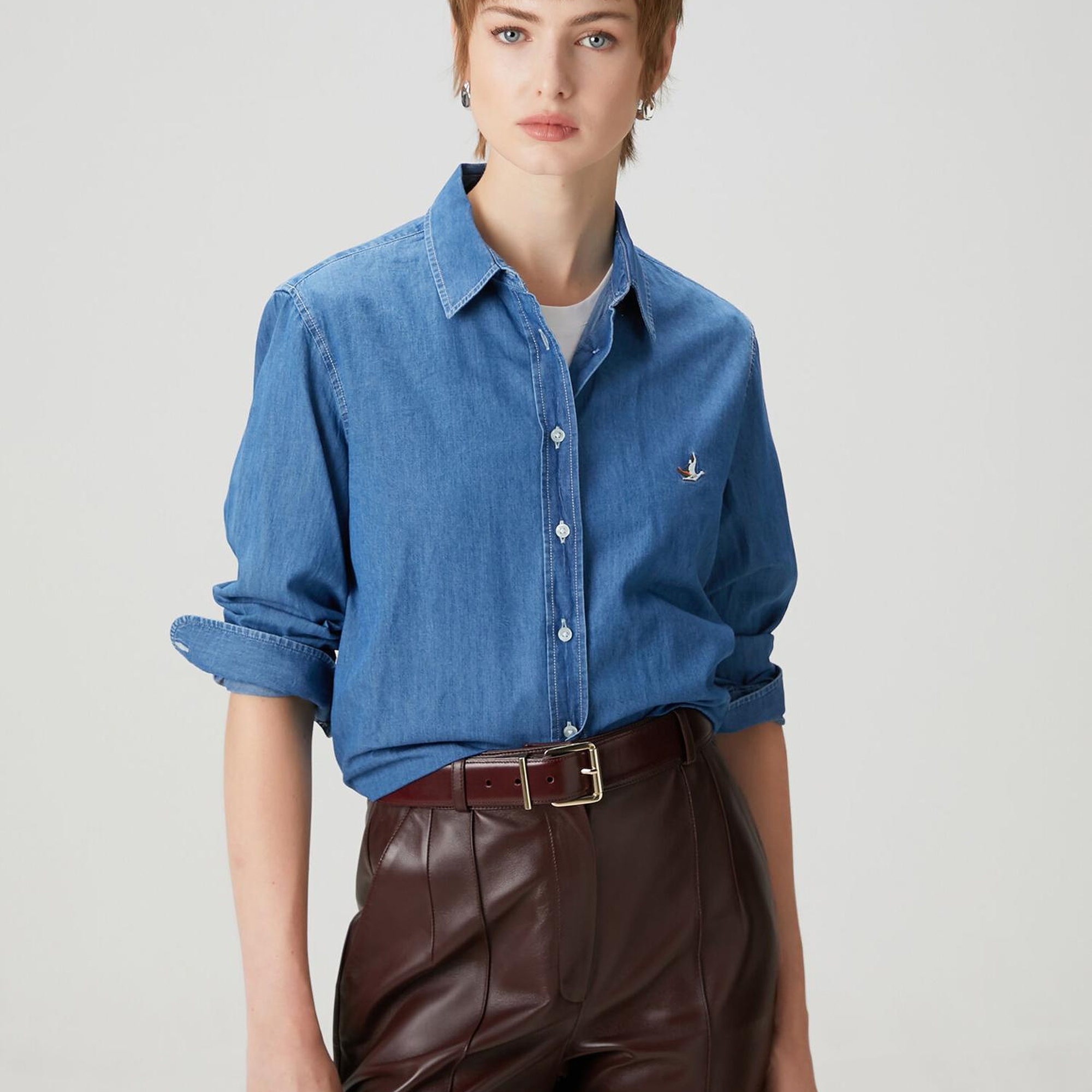 Beymen Club Kadın Mavi Basic Denim Gömlek